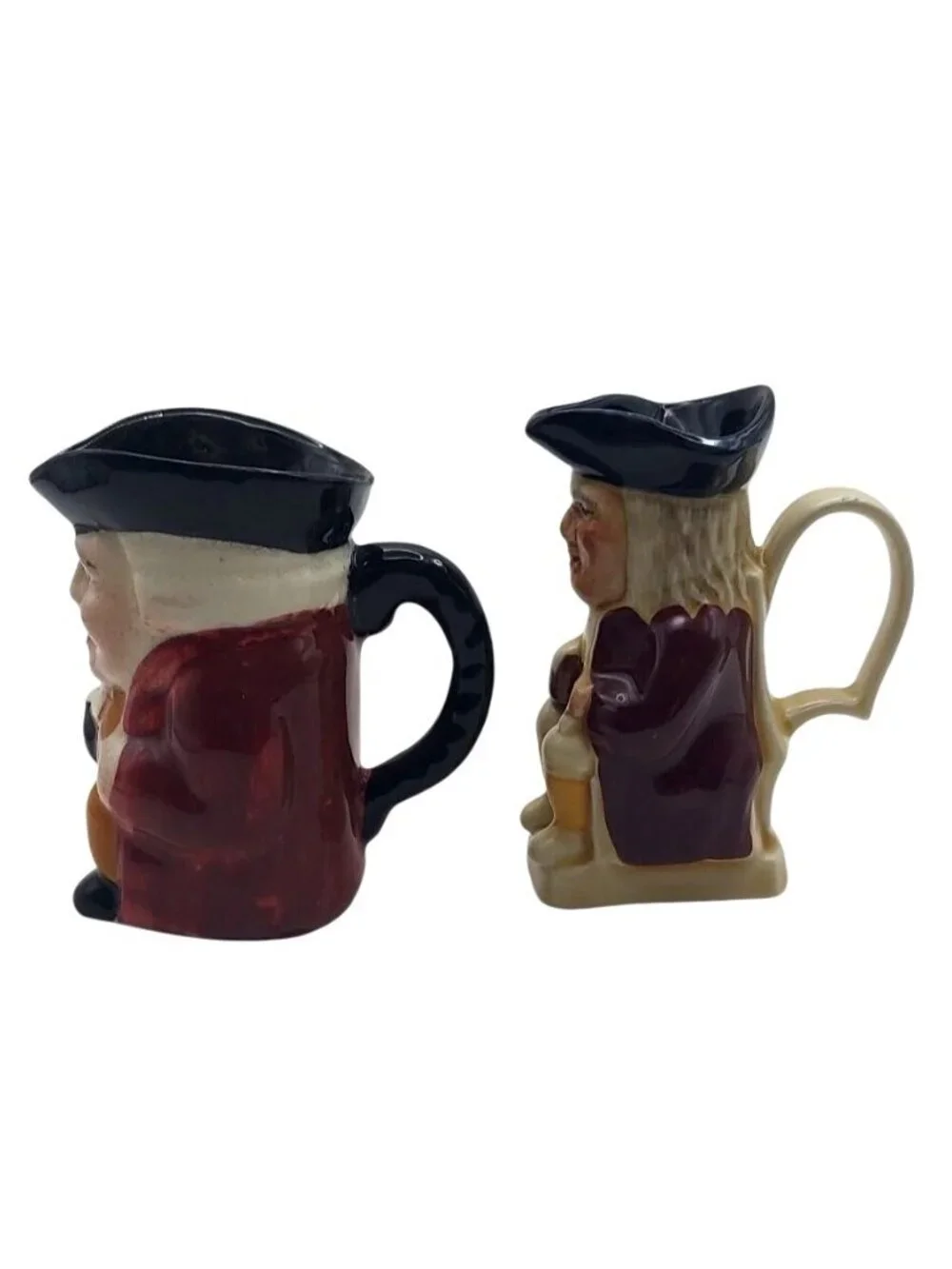 Set Of 4 Vintage Hand Painted Toby Jugs Staffordshire England Occupied Japan